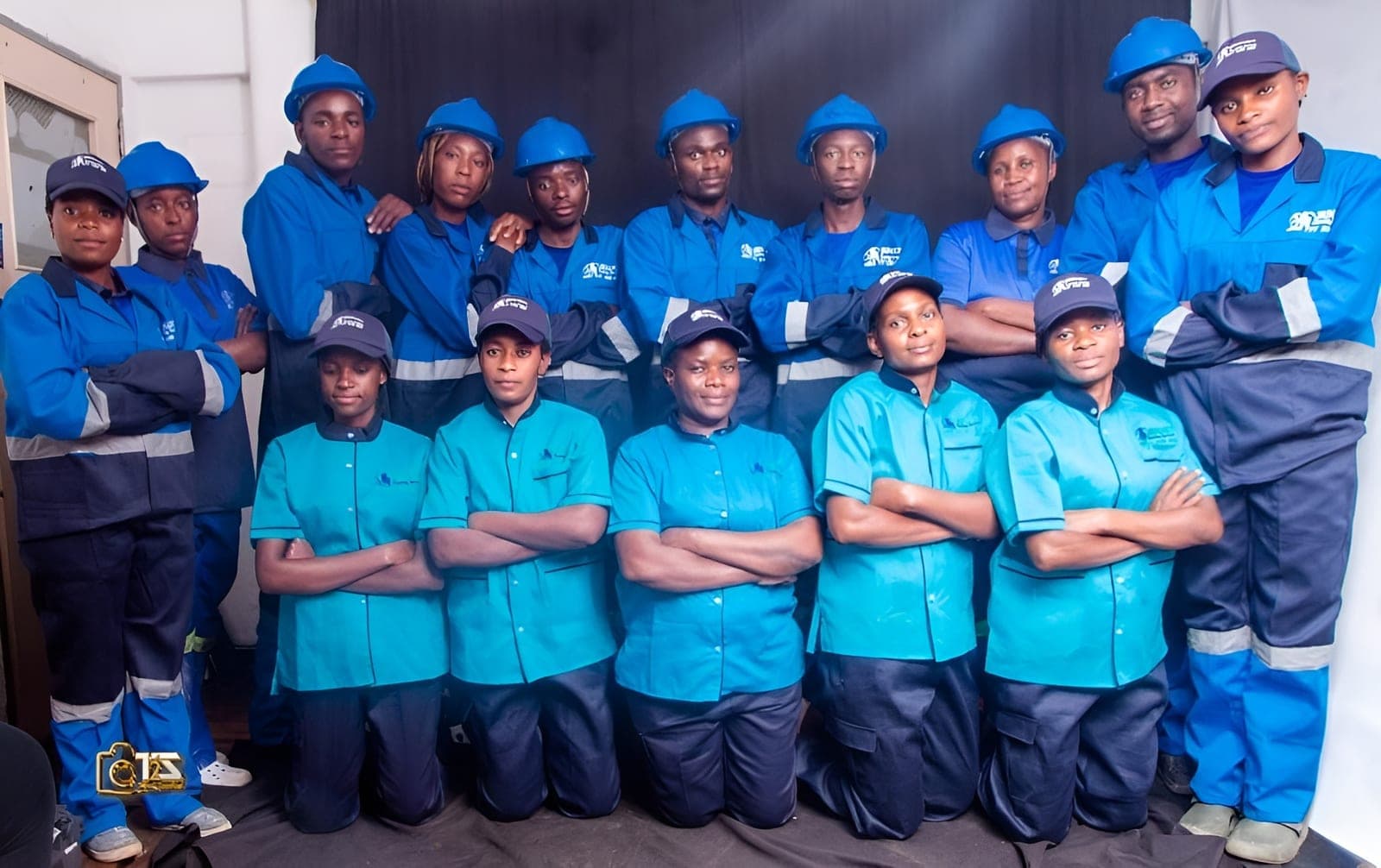 Brinancy staff assembled outside the operations base